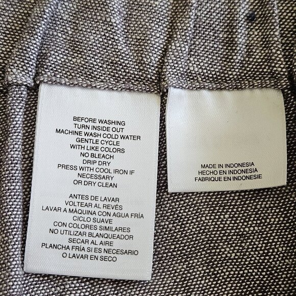 Anne Klein Pants Women XL Gray Pull On Cropped Linen Blend Office Capsule Mature - Picture 13 of 16